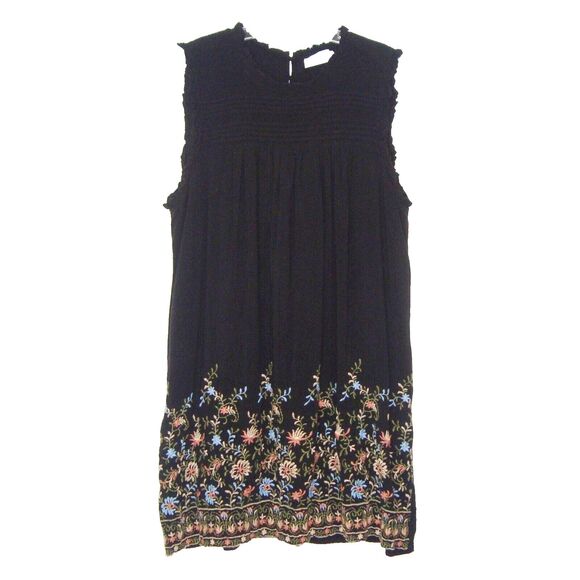 Everleigh Pleated Embroidered Ruffle Trim Sleeveless Dress Size XXL - Picture 1 of 11